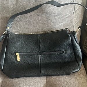 Bostanten Black Leather Shoulder Bag